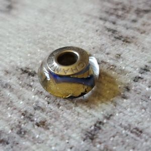 Chamilia bracelet charm gold/blue